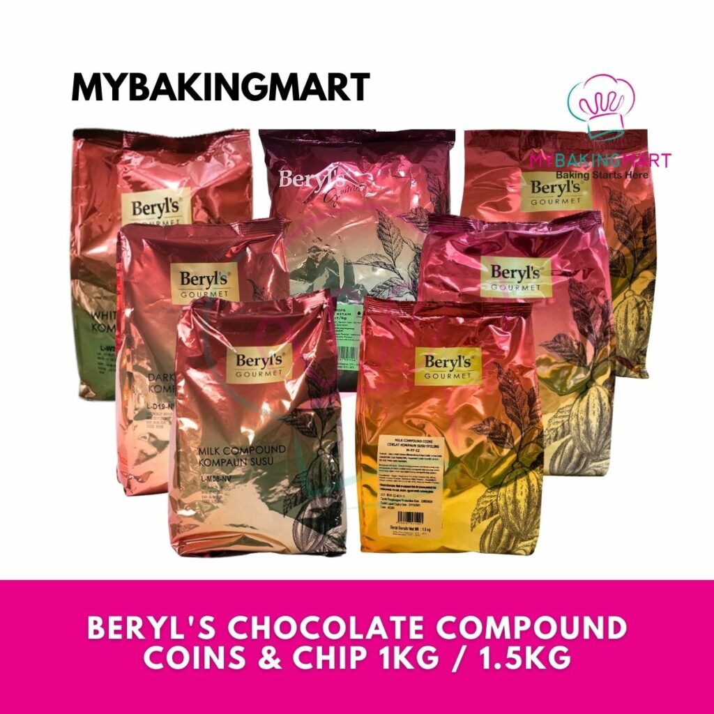 Beryl's Compound Dark/ Milk/ White Chocolate / Chocolate Chip 1kg / 1 ...