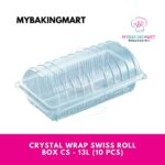 Crystal Wrap Swiss Roll Box - 13L (10 pcs) / Packaging / Bekas Kek Lapis / Container / Plastic Packaging