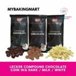 Lecker Chocolate Compound Coins 1kg - Dark / Milk / White