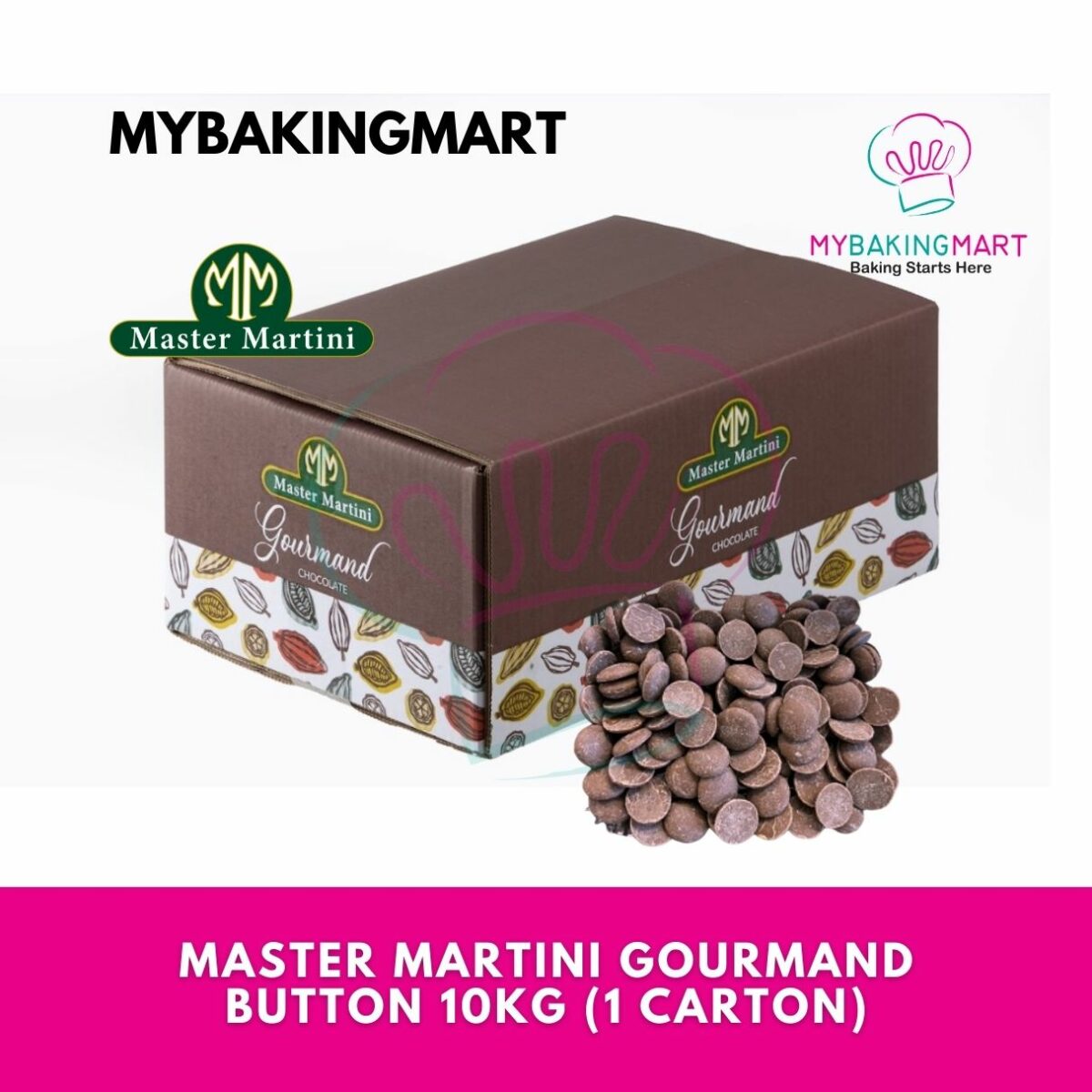 Master Martini Button 10kg (1 Carton) Milk / Dark Couverture Chocolate - Image 1